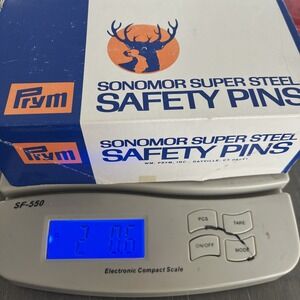 Vintage Sonoma Prym #2 Closed‎ Stainless Steel Safety Pins 1.5" Usa Gilt Gold